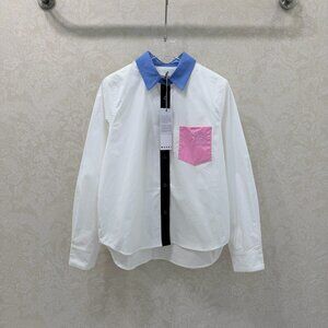 Marni color-blocked patchwork collared shirt